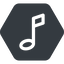Normal, solid, hexagon, mute, unmute, music, eighth, note, eighth-note, musical, notes icon