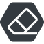 Normal, solid, hexagon, remove, eraser, erase, rubber, eraser-alt icon