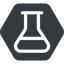 Normal, solid, hexagon, graduated, erlenmeyer, chemical, flask, lab, laboratory, chemistry, potion, glassware, conical icon