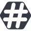 Normal, solid, hexagon, social, hashtag, hashtag-solid icon