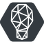 Normal, solid, hexagon, logo, brand, social, networks, bulb, social-networks, minds icon