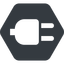 Up, normal, solid, hexagon, electricity, plug, charge, charger, electric, plug-solid, electrics, electrical icon