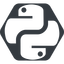 Normal, solid, hexagon, logo, python icon