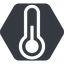 Normal, solid, hexagon, temperature, thermometer, cold, heat icon