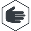 Thin, line, left, solid, hexagon, horizontal, mirror, hand, stop, fingers, hand-solid icon
