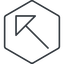 Thin, line, left, hexagon, arrow, corner, arrow-corner-thin icon
