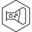 Thin, line, left, hexagon, bubble, bubbles, graduated, erlenmeyer, chemical, flask, lab, laboratory, chemistry, potion, glassware, conical, bubbling, boiling, bulbous, erlenmeyer-bubbling-alt-thin icon