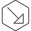 Thin, line, right, hexagon, arrow, corner, arrow-corner-thin icon