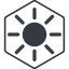 Thin, line, right, hexagon, star, light, brightness, luminosity, intensity, brilliance, lighter, darker, dark, mode, Illumination, sun, shine, flash, ray, brightness-full icon