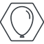 Line, solid, hexagon, horizontal, mirror, balloon, party, birthday, carnival, helium, balloons, balloon-thin icon