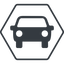 Thin, line, up, hexagon, car, front, vehicle, transport, car-front-small icon