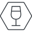 Thin, line, hexagon, glass, party, wine, champagne, glass-wine, drink, water, glass-wine-thin icon