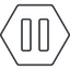 Thin, line, hexagon, arrow, video, play, mp3, player, pause, pause-thin icon