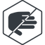 Thin, line, right, solid, hexagon, prohibited, hand, stop, fingers, hand-solid icon