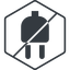 Thin, line, right, hexagon, prohibited, electricity, plug, charge, charger, electric, plug-solid, electrics, electrical icon