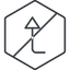 Thin, line, right, hexagon, sign, confirm, arrow, prohibited, key, submit, send, return, enter, return-sign, return-sign-thin icon