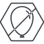 Line, solid, hexagon, horizontal, mirror, prohibited, balloon, party, birthday, carnival, helium, balloons, balloon-thin icon
