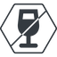 Thin, line, hexagon, glass, horizontal, mirror, prohibited, party, wine, champagne, glass-wine, drink, water, glass-wine-solid icon