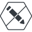 Thin, line, up, wide, hexagon, horizontal, mirror, prohibited, pen, pencil, draw, edit icon
