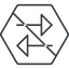 Thin, line, up, hexagon, arrow, prohibited, update, change, switch, select, revert, double, double-arrow, change-thin icon