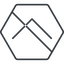 Thin, line, up, hexagon, arrow, direction, prohibited, chevron, chevron-thin icon