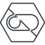 Thin, line, up, hexagon, setting, prohibited, apple, on, off, ios, switch, button, radio, switch-thin icon