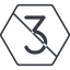 Thin, line, hexagon, three, prohibited, number, font, digit, three-thin, 3 icon