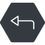 Thin, down, solid, hexagon, sign, confirm, horizontal, mirror, arrow, key, submit, send, return, enter, return-sign, return-sign-thin icon