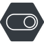 Thin, down, solid, hexagon, setting, apple, on, off, ios, switch, button, radio, switch-thin icon