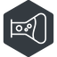 Thin, left, solid, hexagon, bubble, bubbles, graduated, erlenmeyer, chemical, flask, lab, laboratory, chemistry, potion, glassware, conical, bubbling, boiling, bulbous, erlenmeyer-bubbling-alt-thin icon
