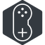 Thin, left, solid, hexagon, game, gaming, games, gamepad, pad, joystick, gamepad-thin icon