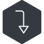 Thin, left, solid, hexagon, sign, confirm, arrow, key, submit, send, return, enter, return-sign, return-sign-thin icon
