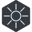 Thin, right, solid, hexagon, star, light, brightness, luminosity, intensity, brilliance, lighter, darker, dark, mode, Illumination, sun, shine, flash, ray, brightness-thin icon
