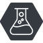 Thin, up, solid, hexagon, horizontal, mirror, bubble, bubbles, graduated, erlenmeyer, chemical, flask, lab, laboratory, chemistry, potion, glassware, conical, bubbling, boiling, bulbous, erlenmeyer-bubbling-alt-thin icon