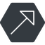 Thin, up, solid, hexagon, arrow, corner, arrow-corner-thin icon