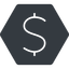 Thin, solid, hexagon, symbol, money, donate, donation, coin, dollar, currency, us, usa, dollar-thin icon