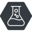 Thin, up, solid, hexagon, bubble, bubbles, graduated, erlenmeyer, chemical, flask, lab, laboratory, chemistry, potion, glassware, conical, bubbling, boiling, bulbous, erlenmeyer-bubbling-alt-thin icon