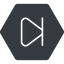 Thin, up, solid, hexagon, video, play, forward, backward, mp3, player, pause, step, forward-step-thin icon
