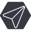 Thin, up, solid, hexagon, message, paper, messaging, plane, airplane, aeroplane, submit, send, paper-plane, paper-plane-thin-alt icon