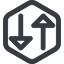 Line, right, wide, hexagon, horizontal, mirror, arrow, update, change, switch, select, revert, double, double-arrow, change-wide icon