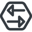 Line, up, wide, hexagon, horizontal, mirror, arrow, update, change, switch, select, revert, double, double-arrow, change-wide icon