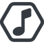 Line, wide, hexagon, mute, unmute, music, eighth, note, eighth-note, musical, notes, eighth-note-solid icon