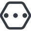 Line, up, wide, hexagon, ellipsis, three, dots, wider, menu, collapse, ... icon