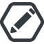 Line, up, wide, hexagon, pen, pencil, draw, edit icon