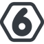 Line, wide, hexagon, number, font, digit, 6, six, six-wide, 9, nine icon