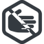 Line, left, wide, solid, hexagon, horizontal, mirror, prohibited, hand, stop, fingers, hand-solid icon
