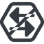 Line, up, wide, hexagon, horizontal, mirror, arrow, prohibited, update, change, switch, select, revert, double, double-arrow, change-solid icon