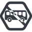 Line, wide, hexagon, car, vehicle, transport, prohibited, bus, side, bus-side icon