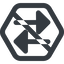 Line, up, wide, hexagon, arrow, prohibited, update, change, switch, select, revert, double, double-arrow, change-solid icon