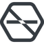 Line, up, wide, hexagon, minus, remove, sub, substract, prohibited, collapse, minus-wide, -, less icon